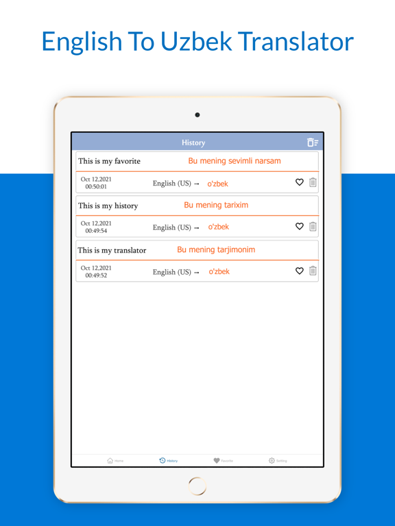 English To Uzbek Translation iPad screenshot 4 - Education app