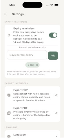 KeepFresh: Expiry Tracker iPhone screenshot