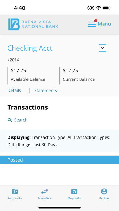 Buena Vista National Bank Screenshot