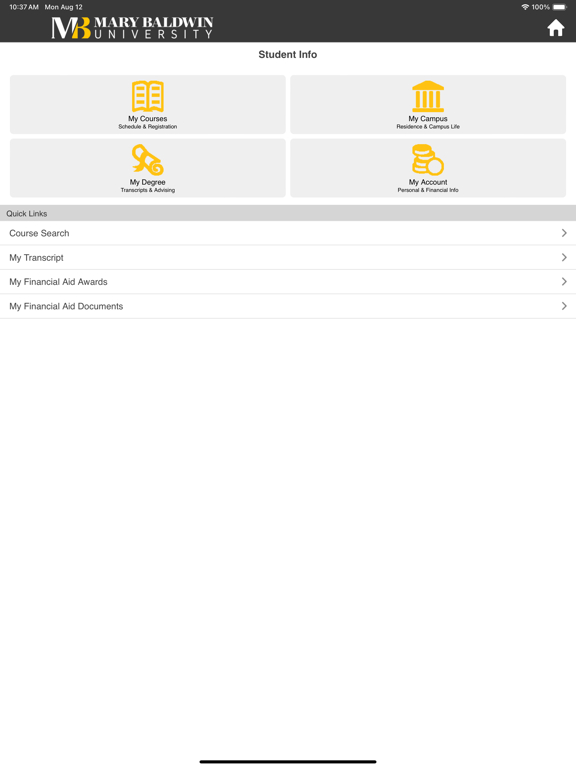 myMBU iPad screenshot 1 - Education app