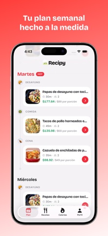 Recipy: Planificador y Recetas iPhone screenshot 3