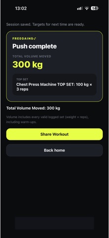 FreeGains: Gym Workout Tracker Screenshot 6 of 8