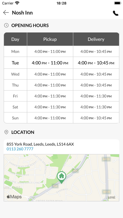 Nosh Inn Leeds. Screenshot