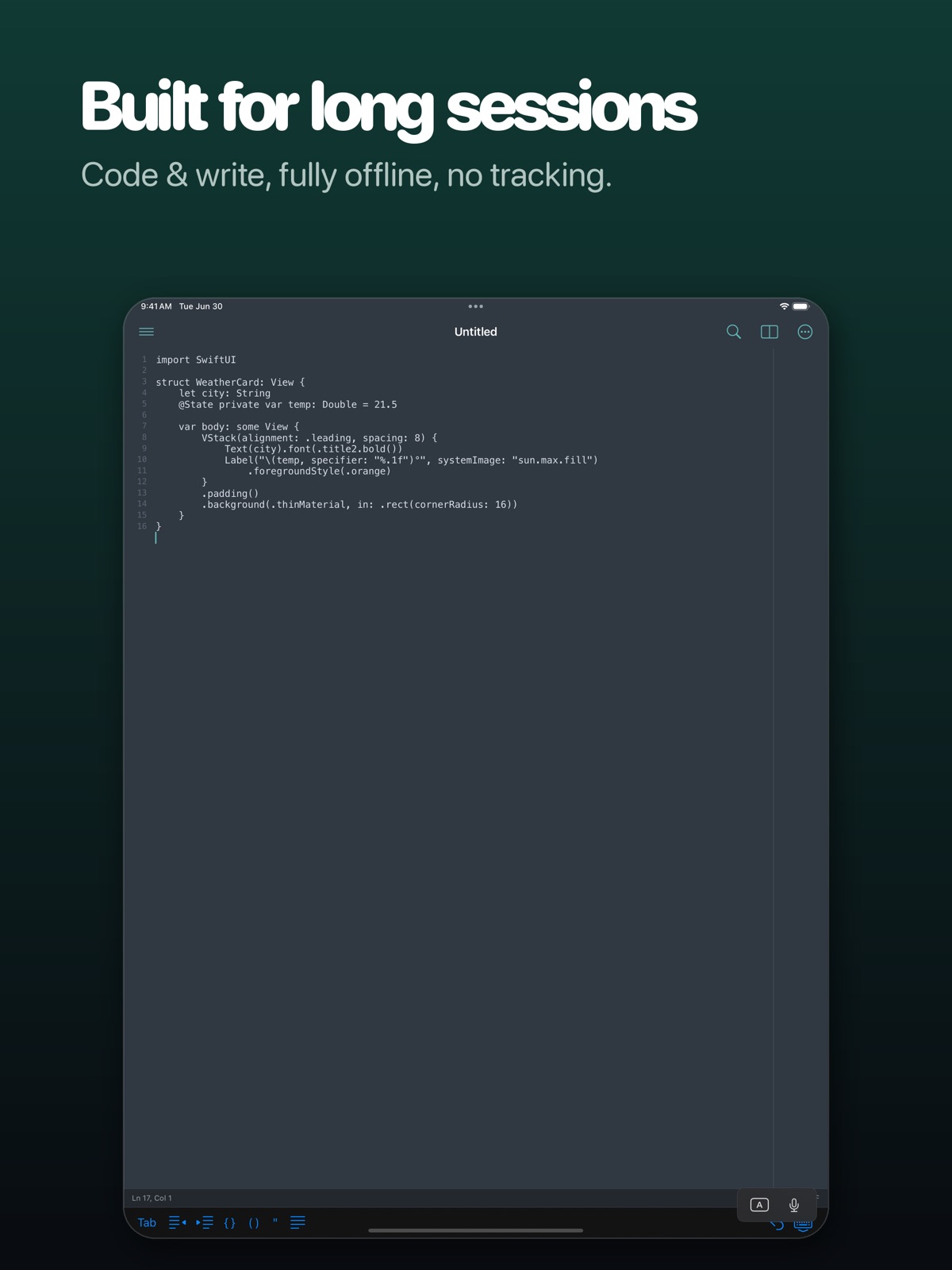 DraftCode: Code & Text Editor ipad screenshot 1