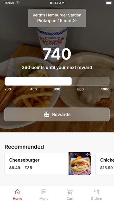 Keith's Hamburger Station iPhone screenshot 1 - Food & Drink app