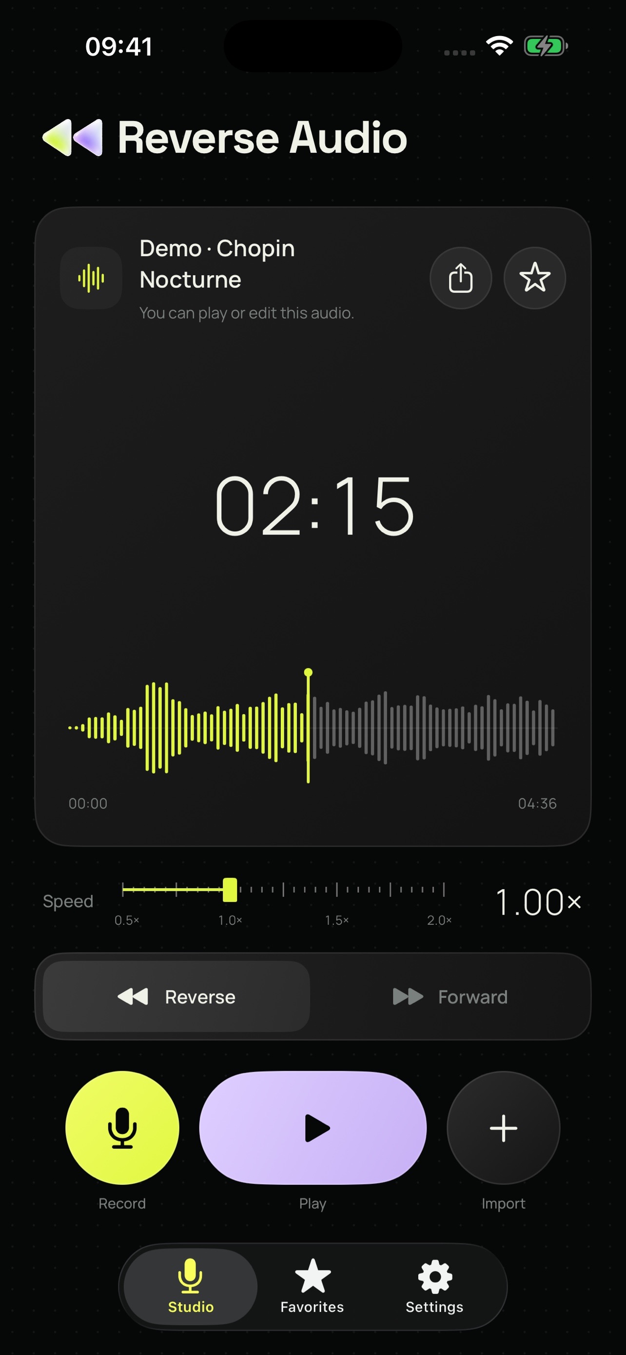 Screenshot 1 of Re Audio - Record & Reverse