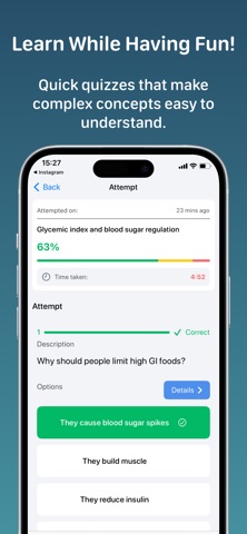 Nutrition Quiz+ iPhone screenshot