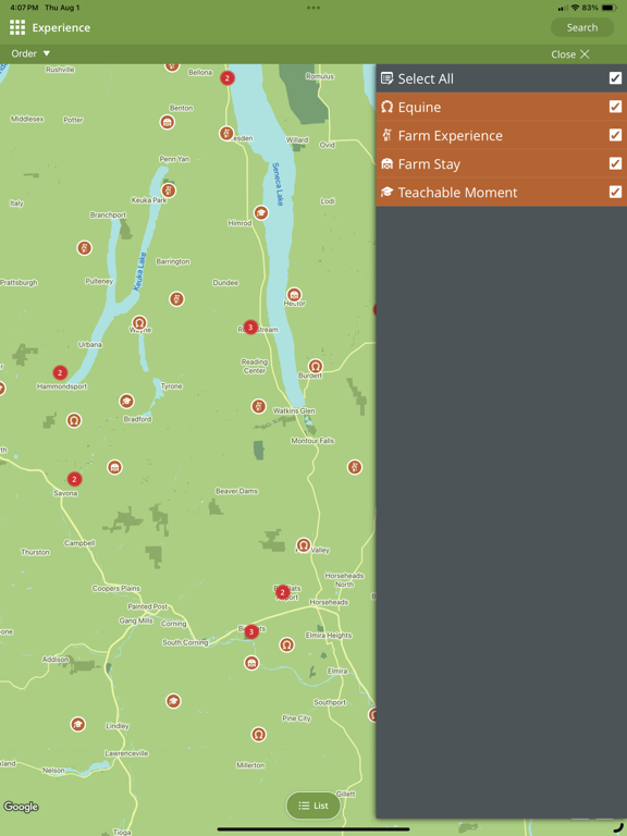 Finger Lakes Farm Country iPad screenshot 5 - Travel app