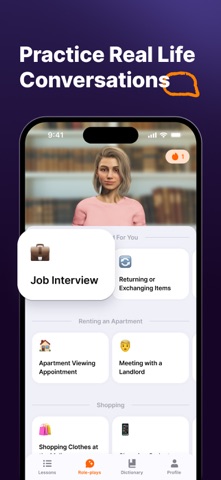 JustSpeak – AI English Tutor iPhone screenshot