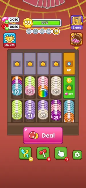 Pocket Chip! Coin Sort Puzzle screenshot 1