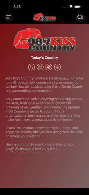 98.7 KISS Country screenshot 3