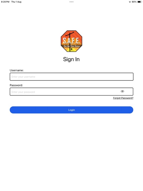 Federated S.A.F.E. App iPad screenshot 1 - Productivity app