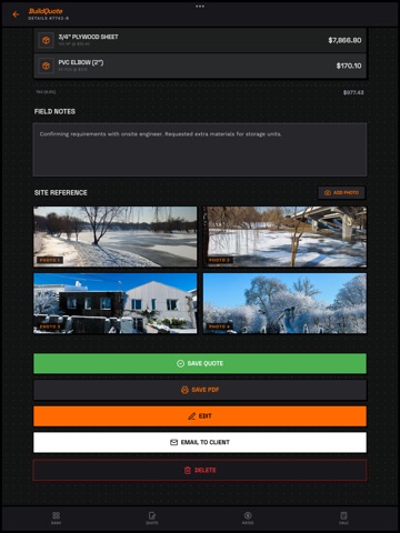 BuildQuote - Estimate iPad screenshot