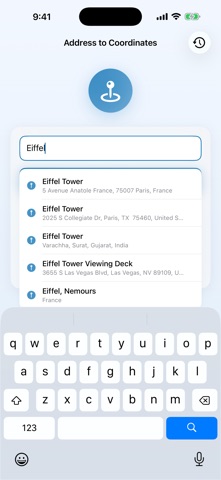 Addr: Address to Lat/Long iPhone screenshot