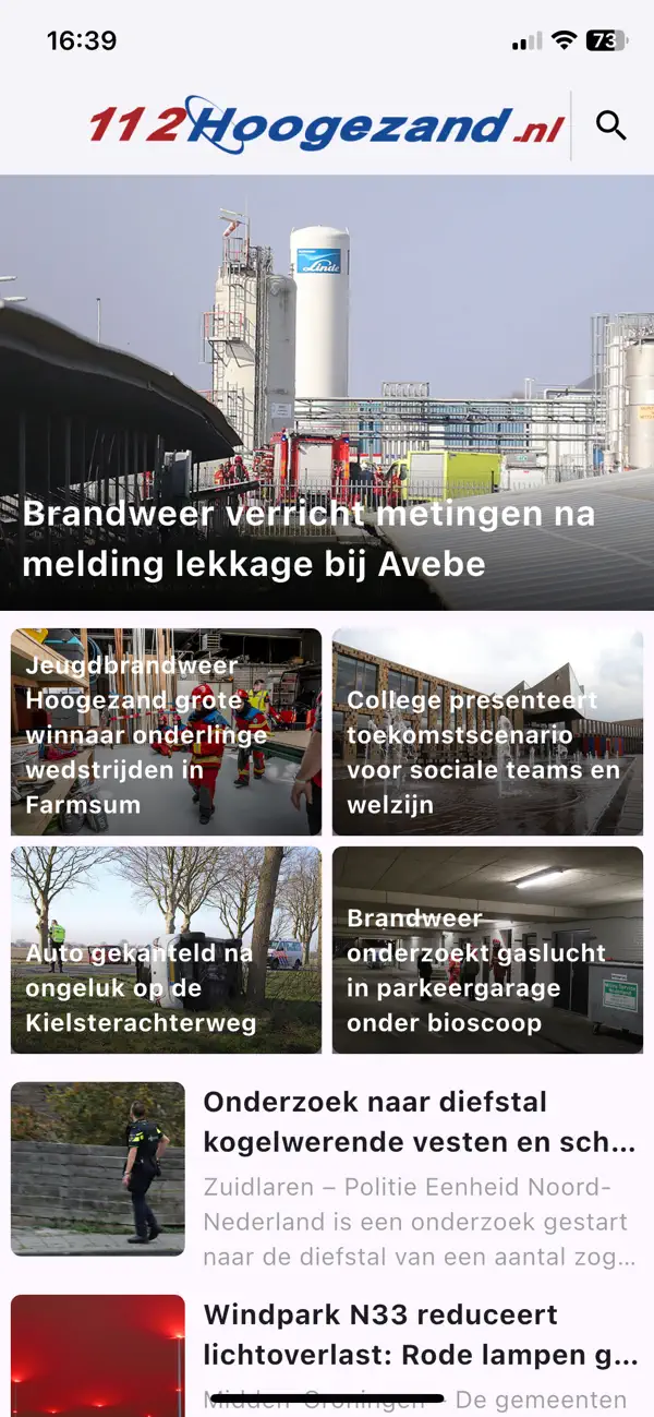 Screenshot #1 pour 112hoogezand.nl
