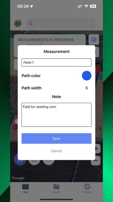 GPS Fields areas measure Screenshot
