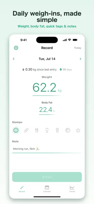 Minimal Weight Tracker screenshot 1