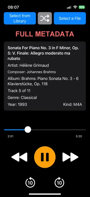 Metasonic Player screenshot 1