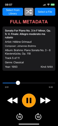 Metasonic Player screenshot