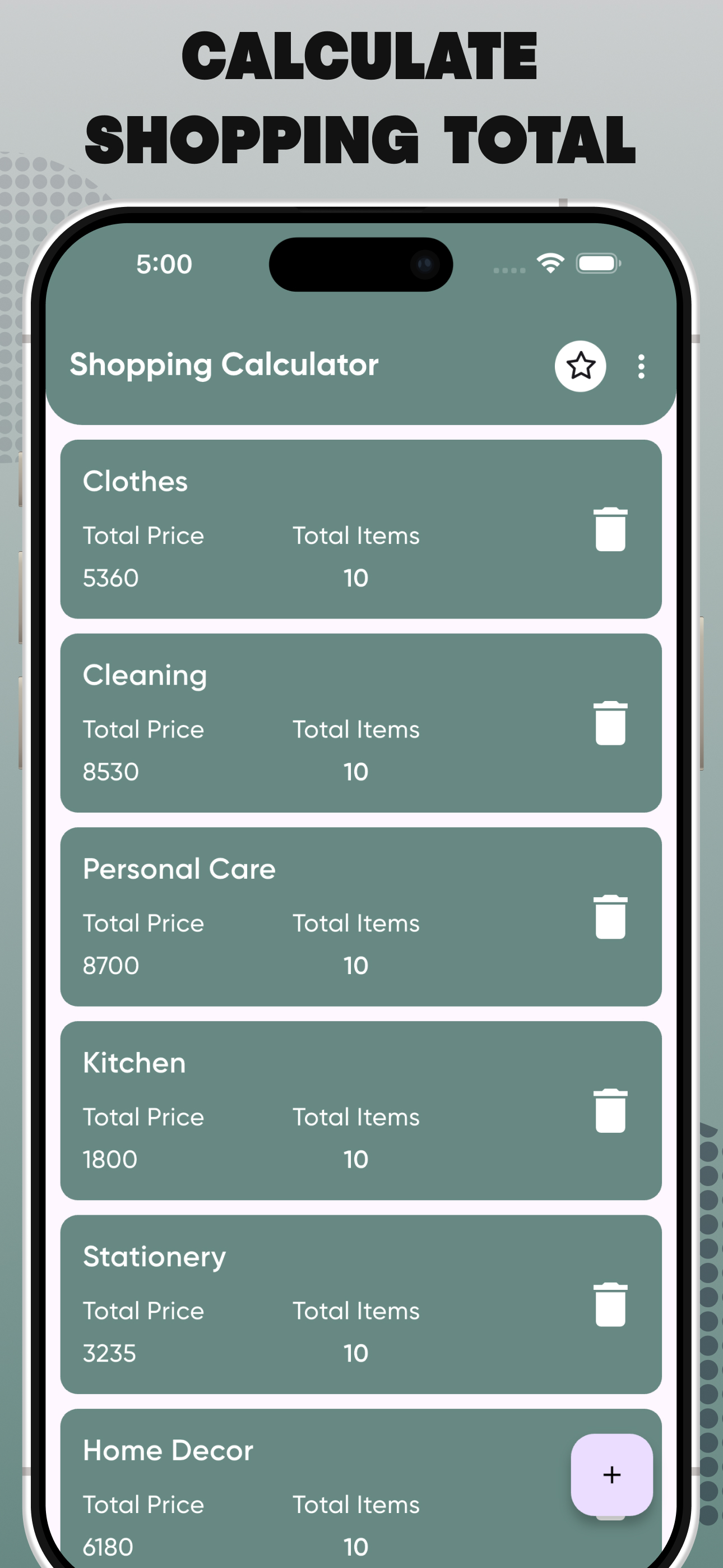 Shopping Calculator App
