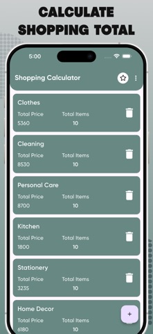 Shopping Calculator App Screenshot 1 of 4