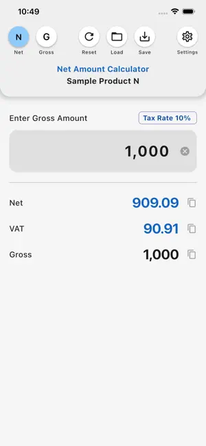 TaxIt VAT Calculator Net Gross screenshot 1