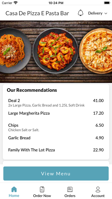 Casa De Pizza E Pasta Bar Screenshot