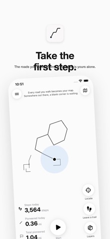 PlainWalk: Draw Your Own Map iPhone screenshot
