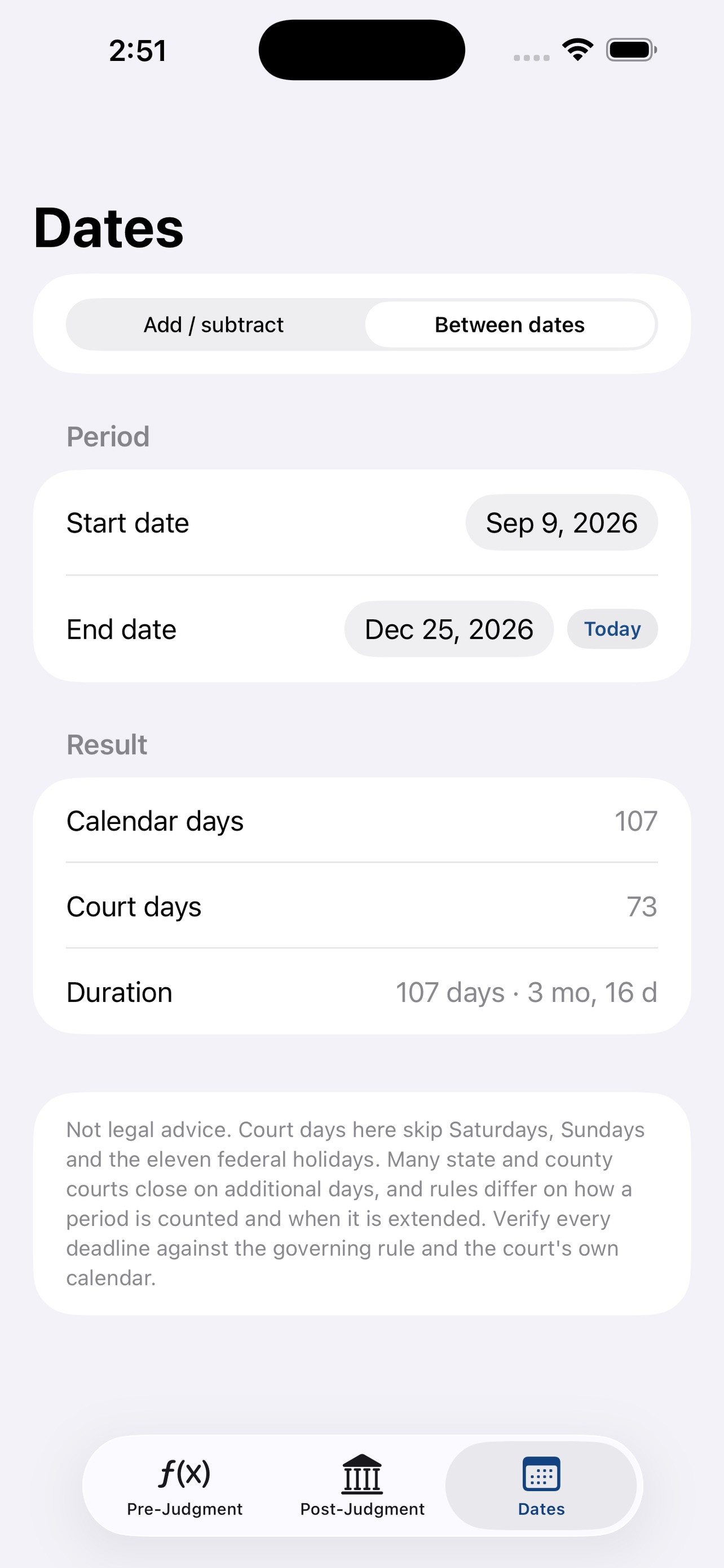 Screenshot 7 of Judgment Interest: Calculator