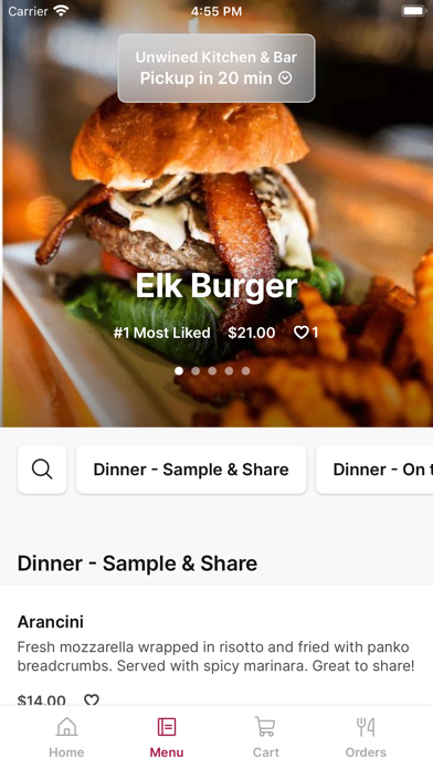 Unwined Kitchen & Bar iPhone screenshot 2 - Food & Drink app