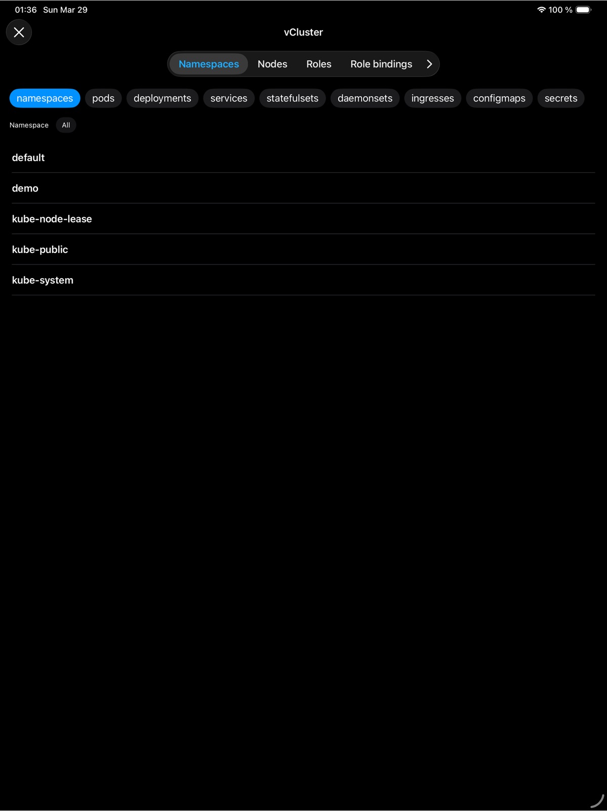 Ploigos Kubernetes client ipad screenshot 3