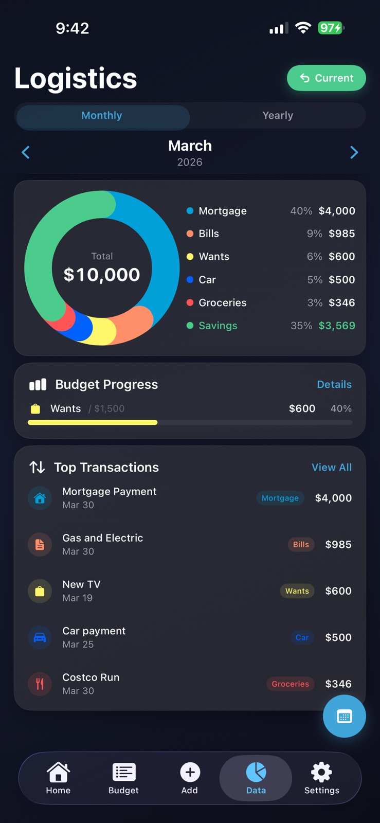 FLOW: Personal Finance iphone screenshot 3