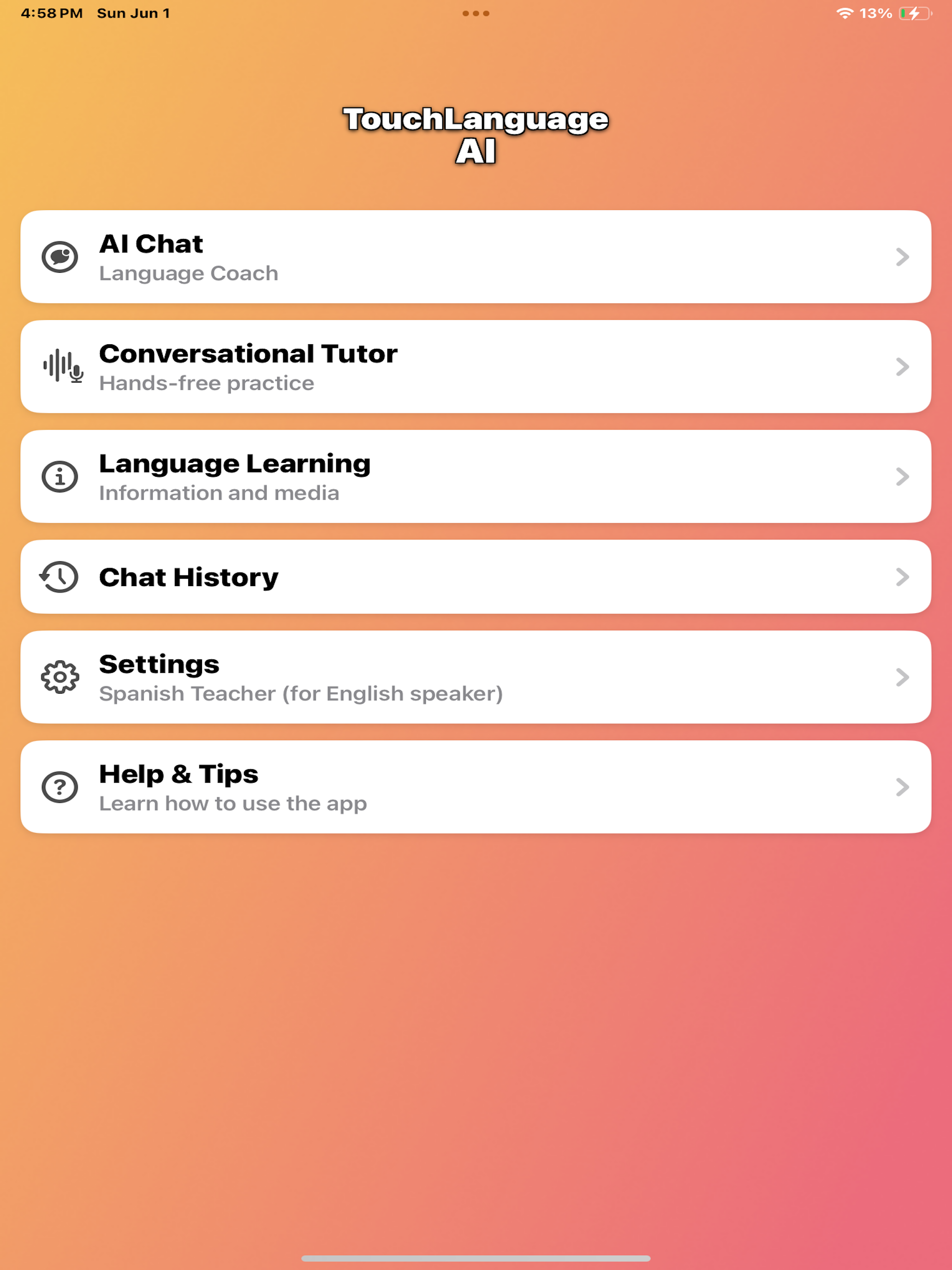 TouchLanguageAI