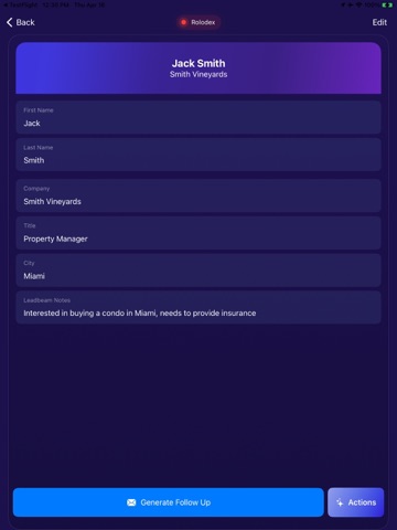 Leadbeam: Field Sales App iPad screenshot