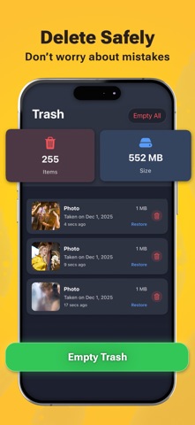 Swipe to Delete Photos: PicZap iPhone screenshot