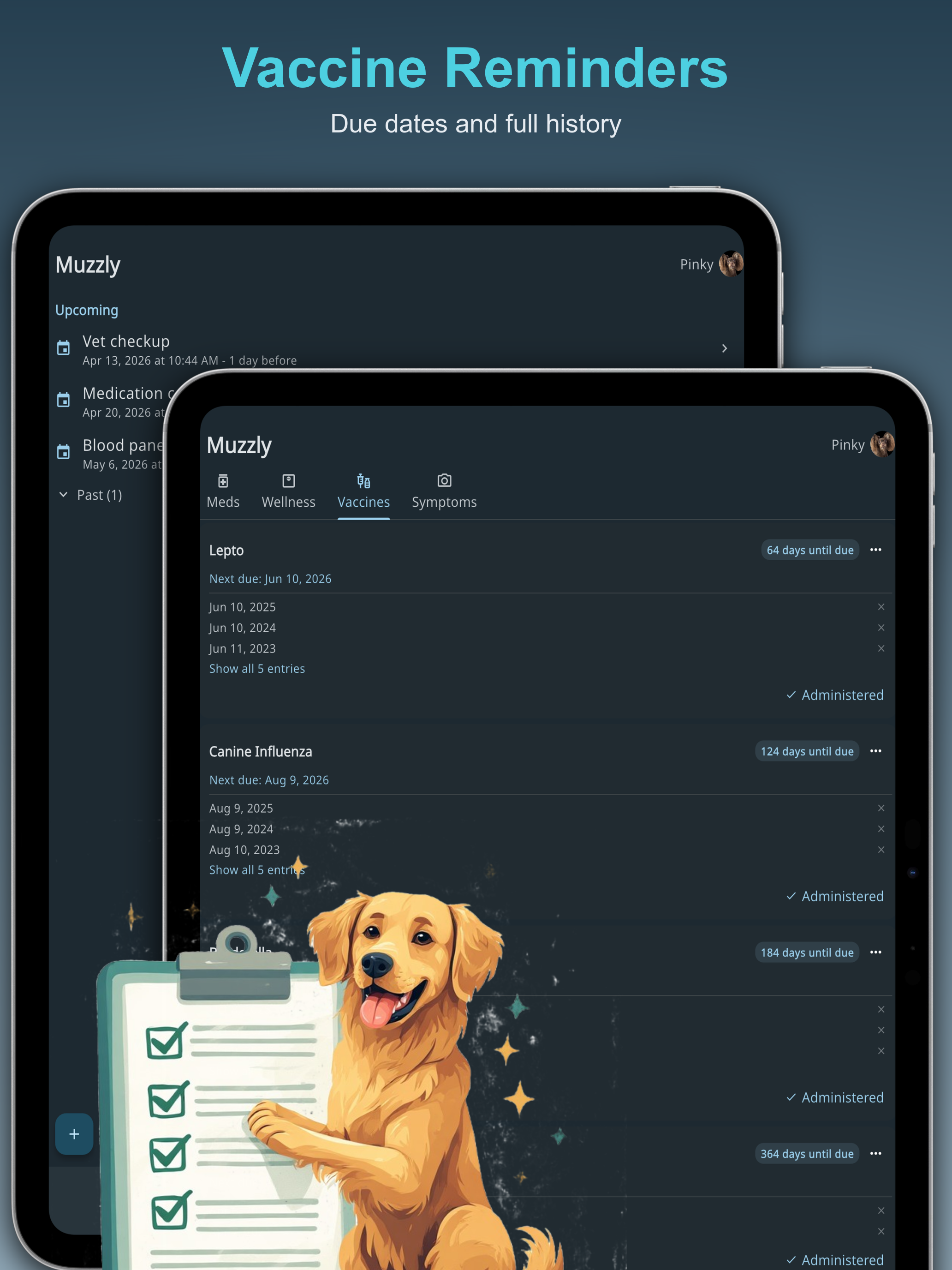 Muzzly: Pet Meds & Reminders