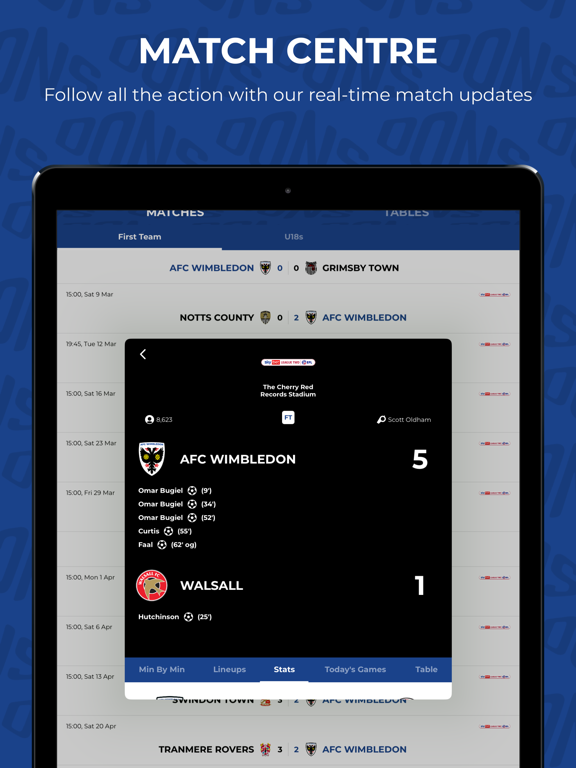 AFC Wimbledon iPad screenshot 6 - Sports app