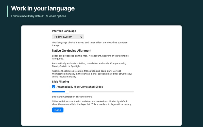 Slide Reader - Image Alignment screenshot 2