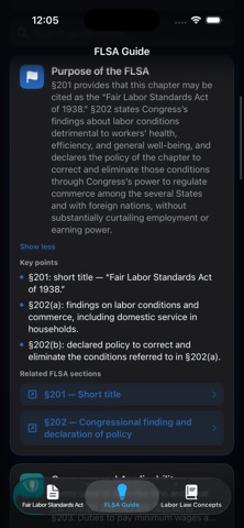 Fair Labor Standards Act FLSA iPhone screenshot