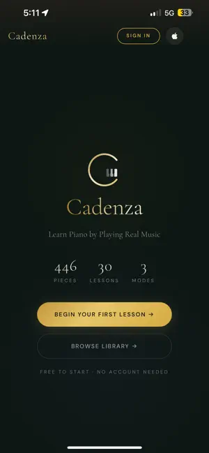 Cadenza Piano screenshot 1