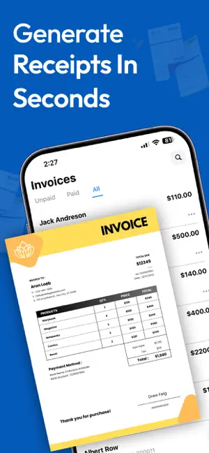 BillFlow – Easy Receipt Maker screenshot 1