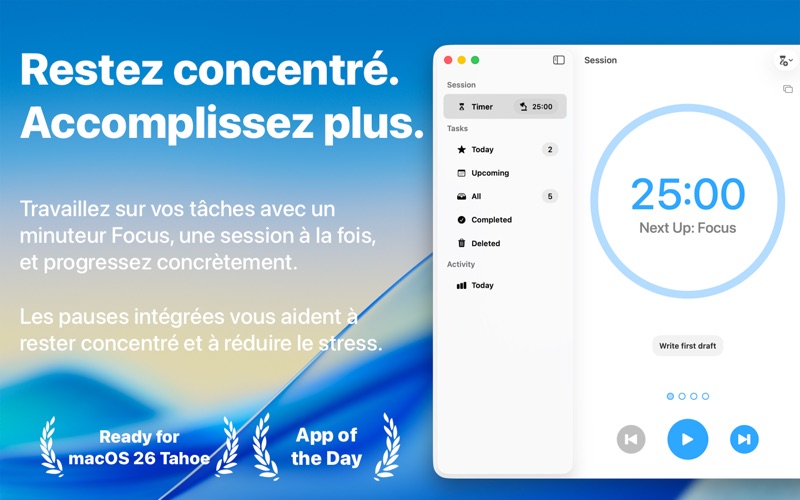 Screenshot #1 pour Focus - Concentration et To-Do
