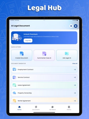 AI Legal Documents Maker iPad screenshot