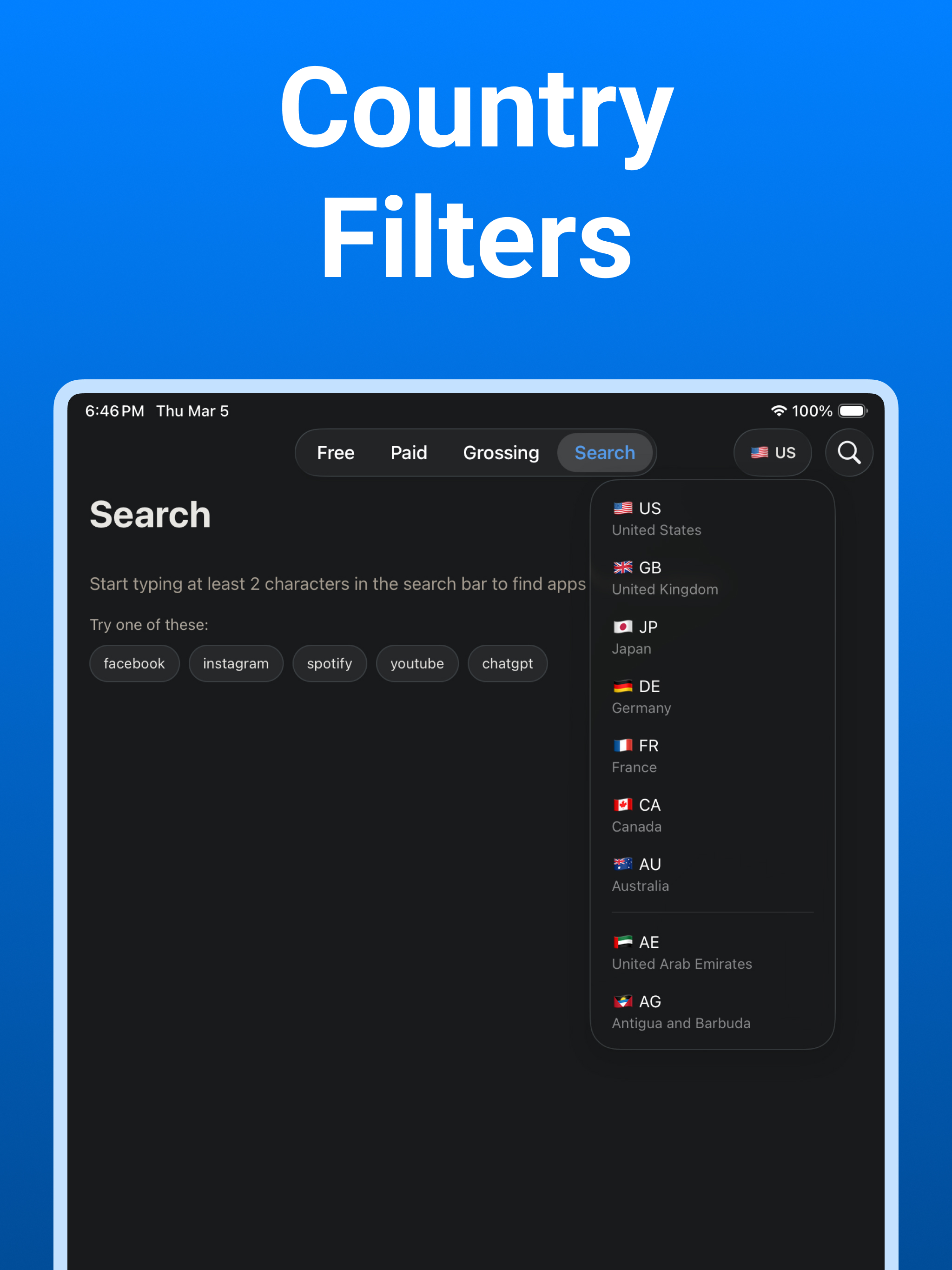Storefronts — App Store Charts