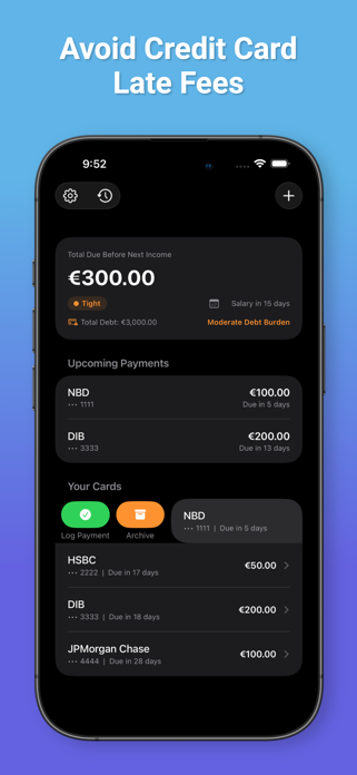 Credit Card Control Screenshot 1 of 5