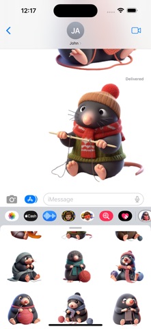 Knitting Mole Stickers screenshot