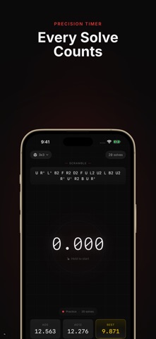Speedcube Timer Tracker - Cube iPhone screenshot