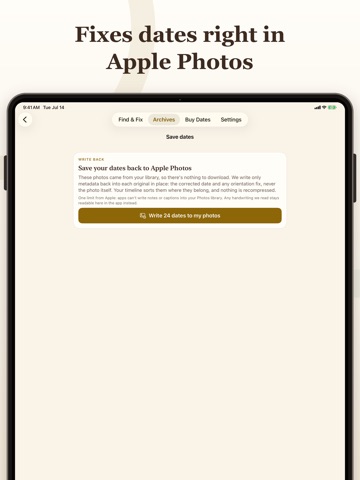 Timeline Scan: Date Old Photos iPad screenshot
