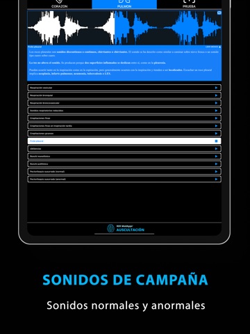 Auscultación: Ruidos Cardíacos iPad screenshot 2