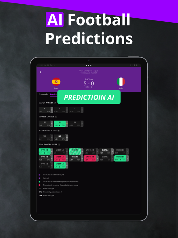 180Score AI Football Predictor iPad screenshot 1